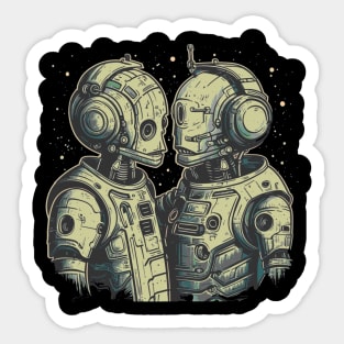 Two cyborgs in love - Love is love Sticker